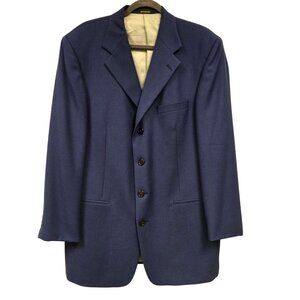 Vintage Monsieur by Givenchy Men's 42 Long Textured‎ Blue Blazer Jacket Academia